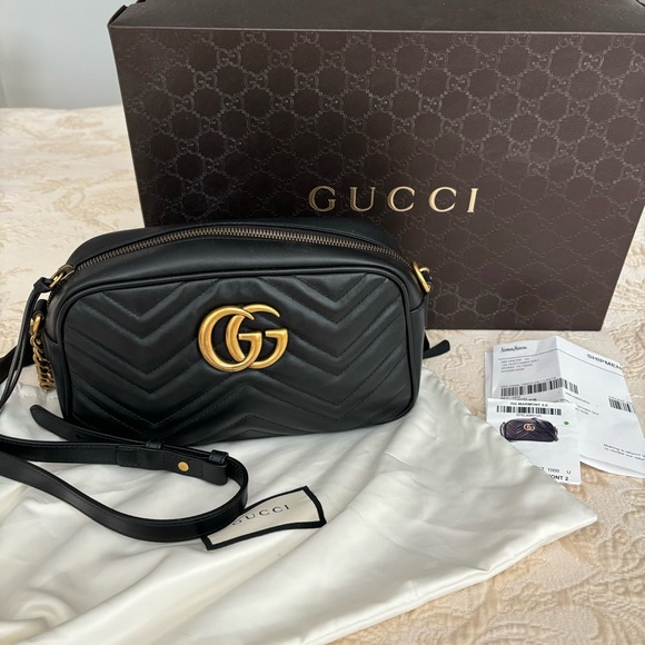 Gucci Handbags - Gucci Marmont Small Shoulder Bag Black